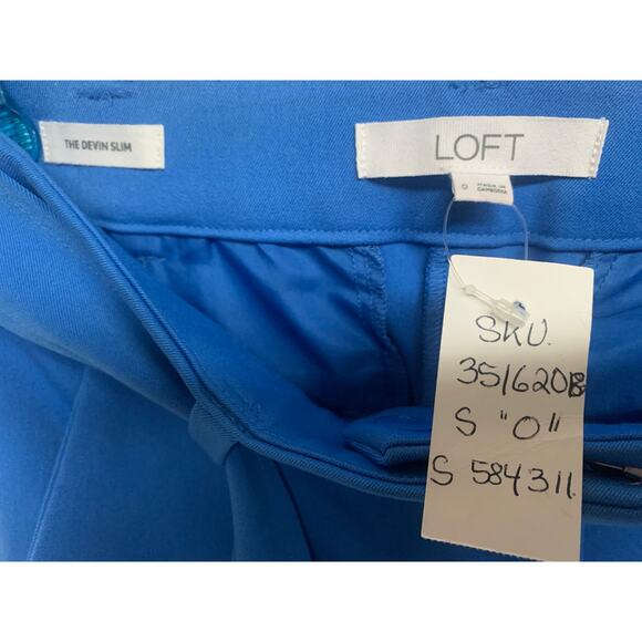 Stylish LOFT Devin Slim Blue Pants - Size 0 - Perfect for Any Occasion - Picture 4 of 4